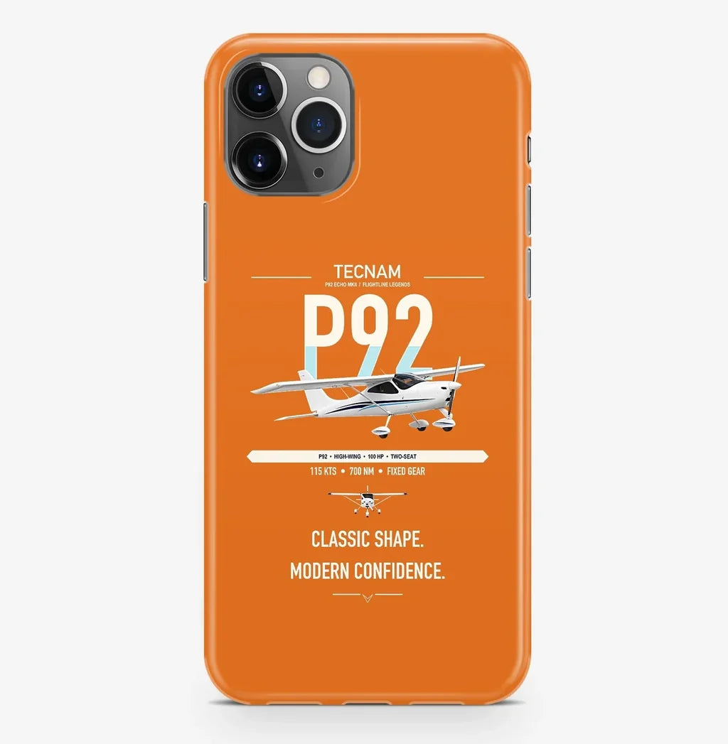 Tecnam P92 Echo MkII design on orange magsafe iphone case, for iPhone Pro Max
