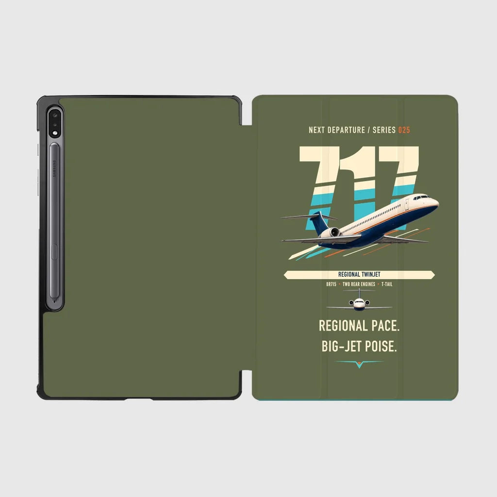 Boeing 717-200 design on green army samsung tablet tablet case