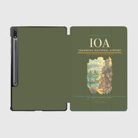 Thumbnail for Ioannina National Airport (IOA) design on green army samsung tablet tablet case