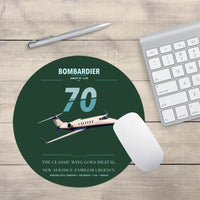Thumbnail for Bombardier Learjet 70 design on dark green round mouse pad