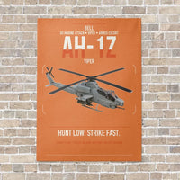 Thumbnail for Bell AH-1Z Viper vertical canvas print - no frame - orange background