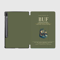 Thumbnail for Buffalo Niagara International Airport (BUF) design on green army samsung tablet tablet case