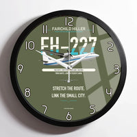 Thumbnail for Fairchild Hiller FH-227B design on green army framed wall clock