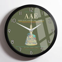 Thumbnail for Rabah Bitat Airport (AAE) design on green army framed wall clock