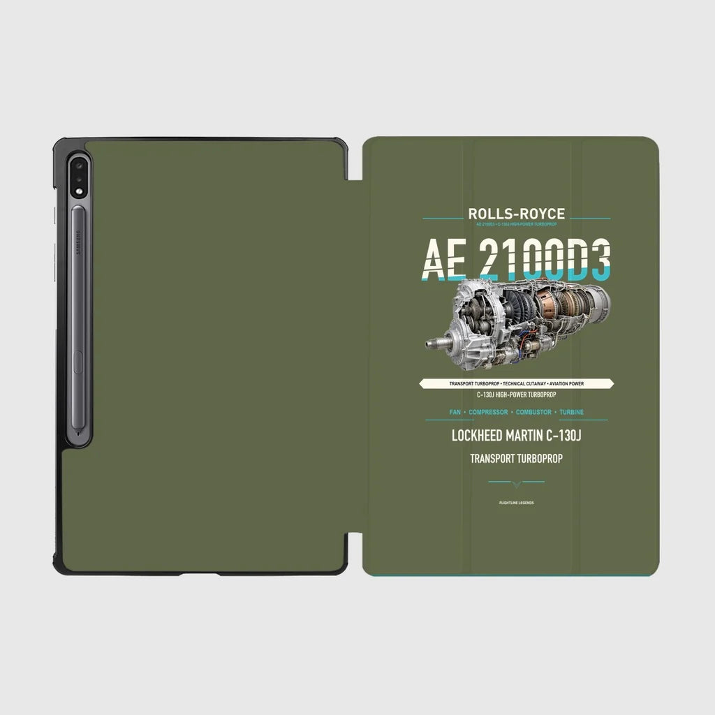 AE 2100D3 design on green army samsung tablet tablet case