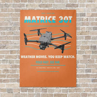 Thumbnail for DJI Matrice 30T vertical canvas print - no frame - orange background