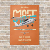Thumbnail for Cessna A185F Skywagon vertical canvas print - no frame - orange background