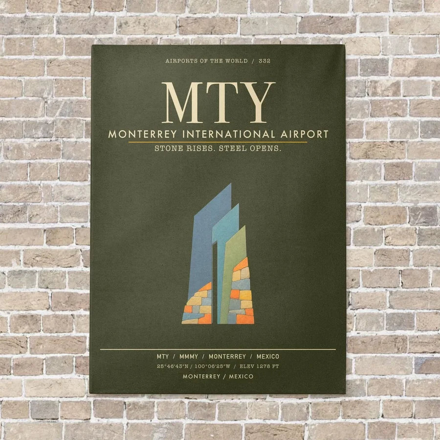Monterrey International Airport MTY - Canvas Framed - Green Army