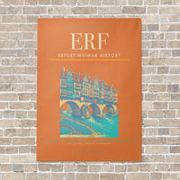 Thumbnail for Erfurt-Weimar Airport ERF vertical canvas print - no frame - orange background