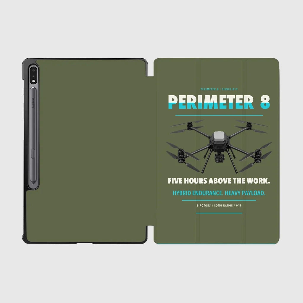 Skyfront Perimeter 8 design on green army samsung tablet tablet case
