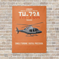 Thumbnail for Leonardo TH-73A Thrasher vertical canvas print - no frame - orange background