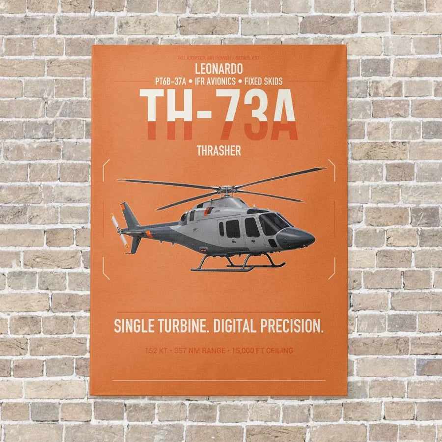 Leonardo TH-73A Thrasher vertical canvas print - no frame - orange background