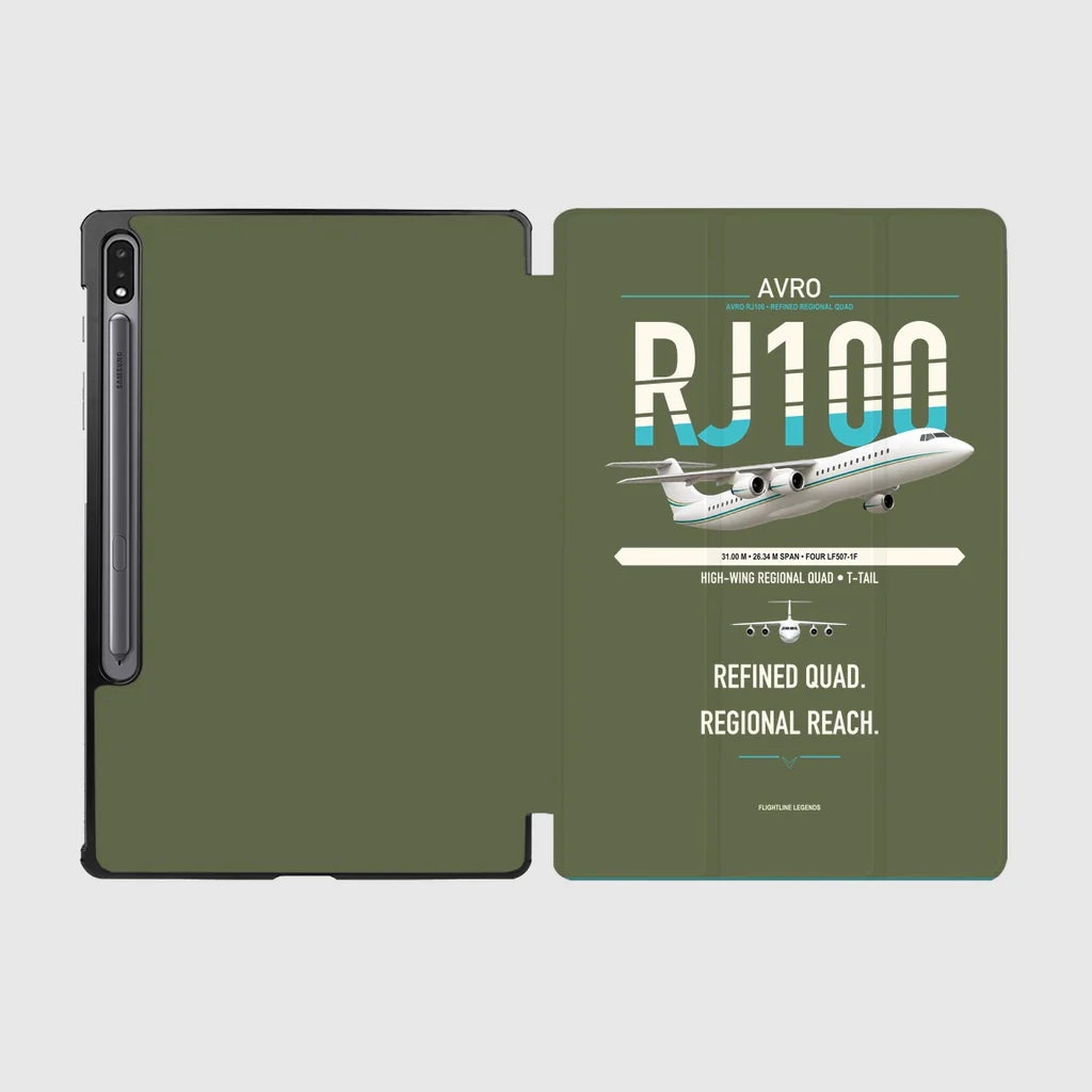 Avro RJ100 design on green army samsung tablet tablet case