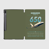 Thumbnail for Bombardier Challenger 650 design on green army samsung tablet tablet case