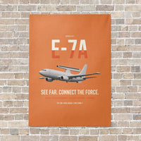 Thumbnail for E-7A Wedgetail vertical canvas print - no frame - orange background