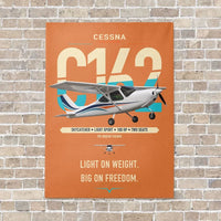 Thumbnail for Cessna 162 Skycatcher vertical canvas print - no frame - orange background