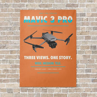Thumbnail for DJI Mavic 3 Pro vertical canvas print - no frame - orange background