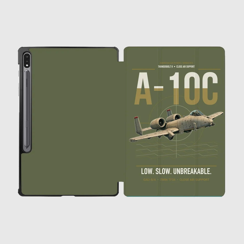 A-10C Thunderbolt II design on green army samsung tablet tablet case