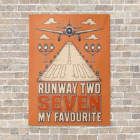 Thumbnail for Runway Two Seven My Favourite vertical canvas print - no frame - orange background