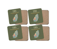 Thumbnail for Tbilisi International Airport (TBS) design on green army 4 pieces set coaster