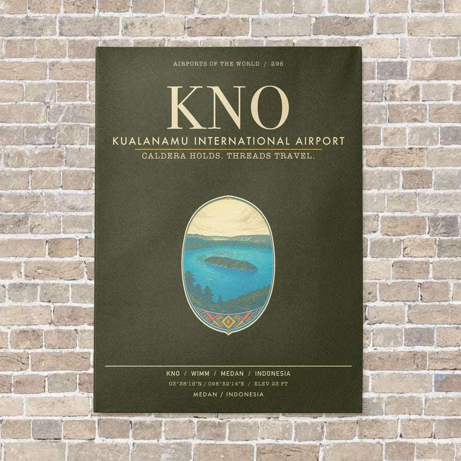 Kualanamu International Airport Medan KNO - Canvas Framed - Green Army