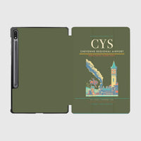 Thumbnail for Cheyenne Regional Airport (CYS) design on green army samsung tablet tablet case