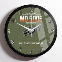 Thumbnail for MD Helicopters MD 500E design on green army framed wall clock