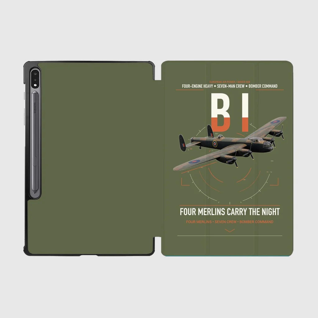 Avro Lancaster B I design on green army samsung tablet tablet case