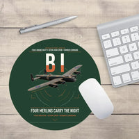 Thumbnail for Avro Lancaster B I design on dark green round mouse pad