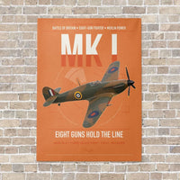 Thumbnail for Hawker Hurricane Mk I vertical canvas print - no frame - orange background