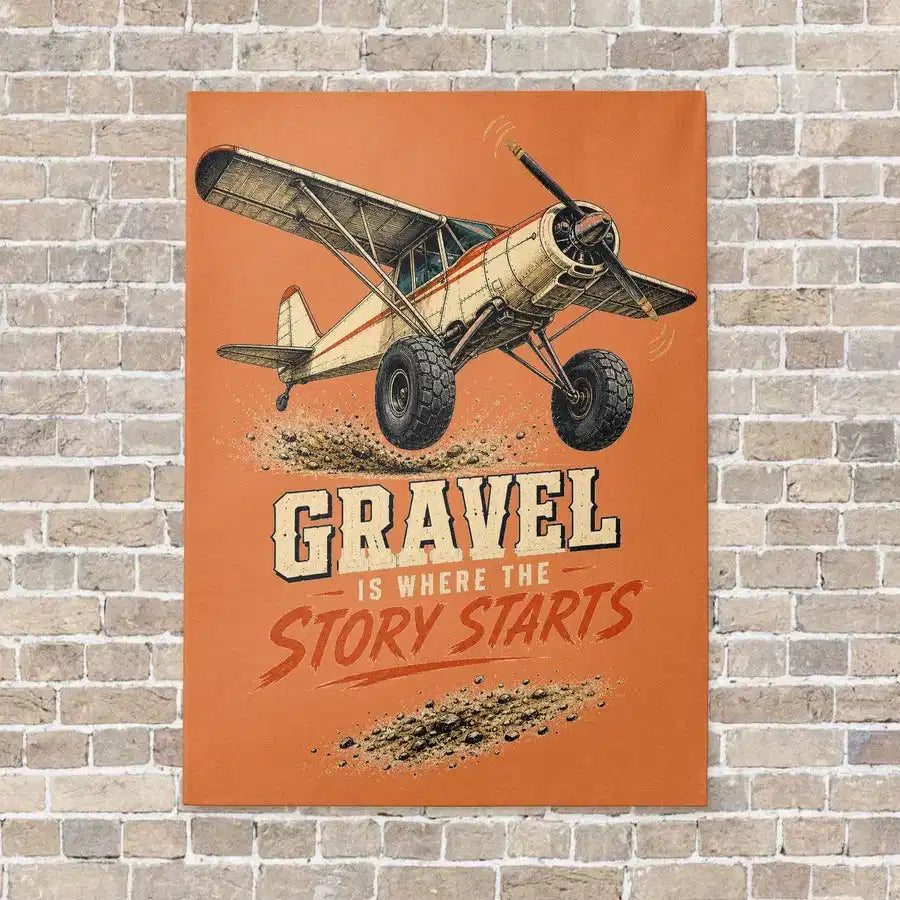 Gravel Is Where The Story Starts vertical canvas print - no frame - orange background