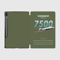 Thumbnail for Bombardier Global 7500 design on green army samsung tablet tablet case