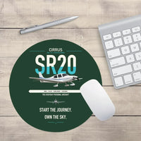 Thumbnail for Cirrus SR20 design on dark green round mouse pad