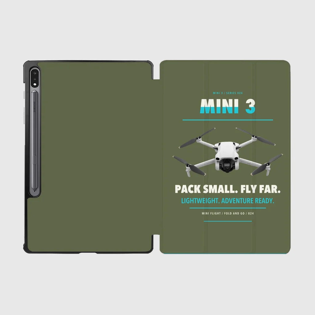 DJI Mini 3 design on green army samsung tablet tablet case