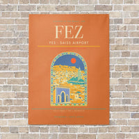 Thumbnail for Fes - Saiss Airport FEZ vertical canvas print - no frame - orange background