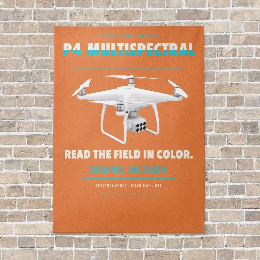 DJI P4 Multispectral vertical canvas print - no frame - orange background