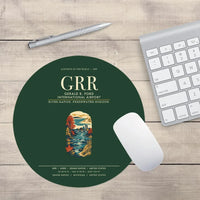 Thumbnail for Gerald R. Ford International Airport Grand Rapids (GRR) design on dark green round mouse pad