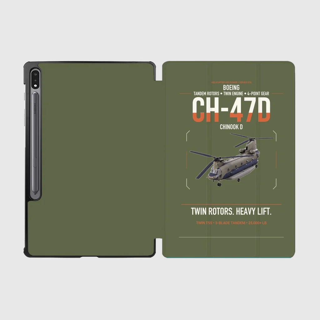 Boeing CH-47D design on green army samsung tablet tablet case