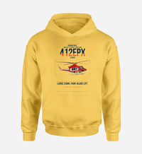 Thumbnail for SUBARU Bell 412EPX design on yellow double-side hoodie, single-side print