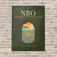 Thumbnail for Jomo Kenyatta International Airport Nairobi NBO - Canvas Framed - Green Army