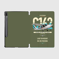 Thumbnail for Cessna 162 Skycatcher design on green army samsung tablet tablet case