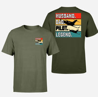 Thumbnail for Husband & Dad & Pilot & Legend Designed Double-Side T-Shirts - view 14