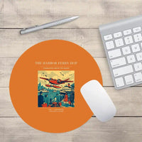 Thumbnail for VINTAGE G4361 - The Harbor Ferry Hop - Designed Mouse Pads design on orange round