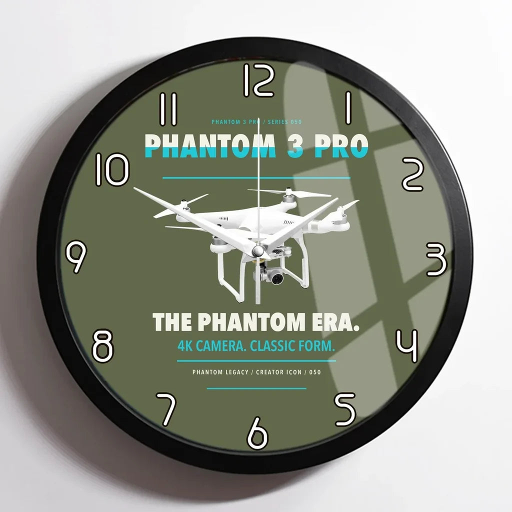 DJI Phantom 3 Professional design on green army framed wall clock