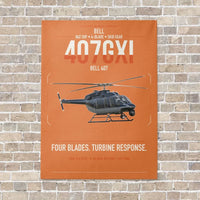 Thumbnail for Bell 407GXi vertical canvas print - no frame - orange background