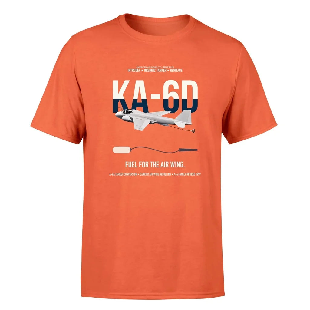 KA-6D Intruder design on orange double-side t-shirt, single-side print