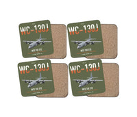 Thumbnail for WC-130J Hurricane Hunter design on green army 4 pieces set coaster
