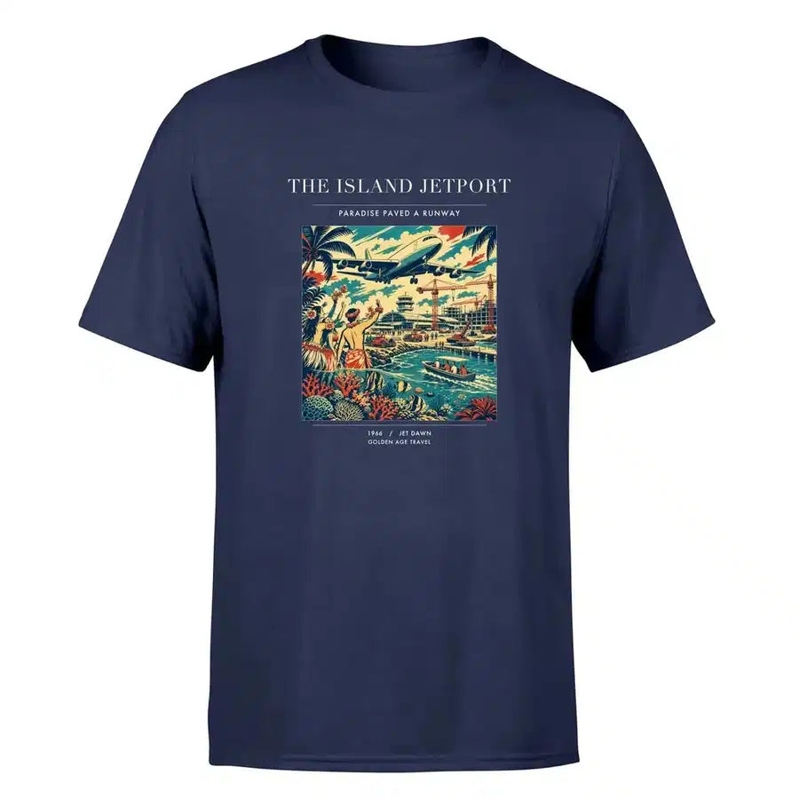 VINTAGE G4118 - The Island Jetport - Premium T-Shirt design on navyblue premium t shirt