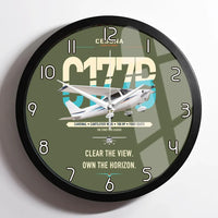 Thumbnail for Cessna 177B Cardinal design on green army framed wall clock