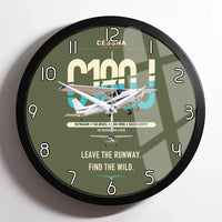 Thumbnail for Cessna 180J Skywagon design on green army framed wall clock